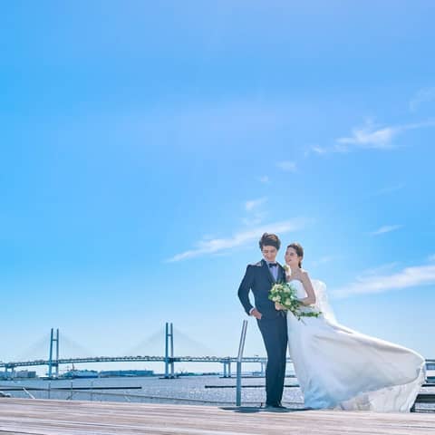 【大さん橋&スタジオ|ウエディングフォトプラン(ドレス)】