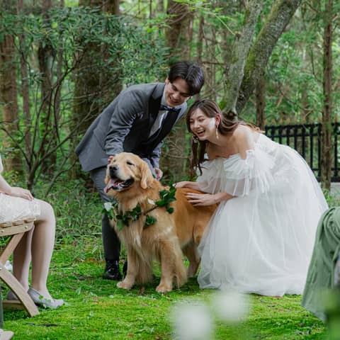【ワンちゃん婚プラン】挙式~披露宴まで*ずっとペットと一緒の結婚式
